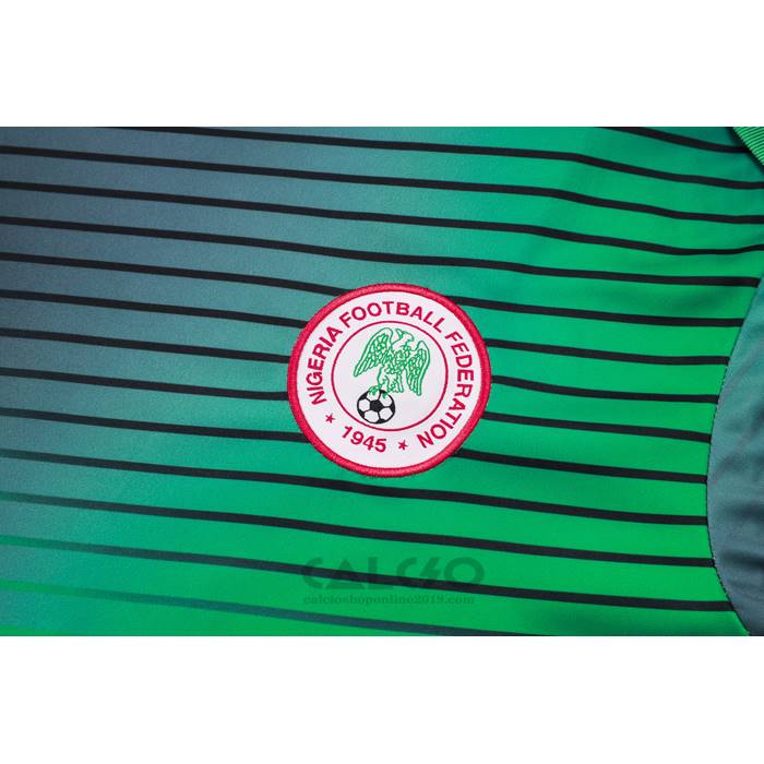 Tuta da Track Nigeria Manica Corta 2024-2025 Grigio Verde - Pantaloncini